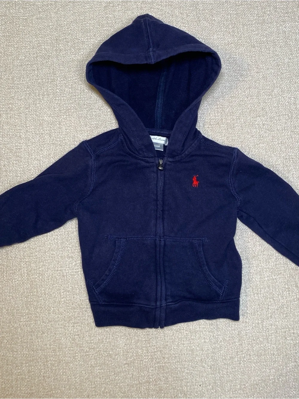 Polo Ralph Lauren Hoodie Infant Unisex Baby 12M Navy Blue Full Zip Sweatshirt